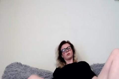 Petite shelady girl In  Glasses Stroking Her big 10-Pounder Until she love juice Shottting