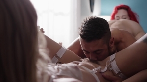 Transsensual.com - Haley Reed in high heels double blowjob