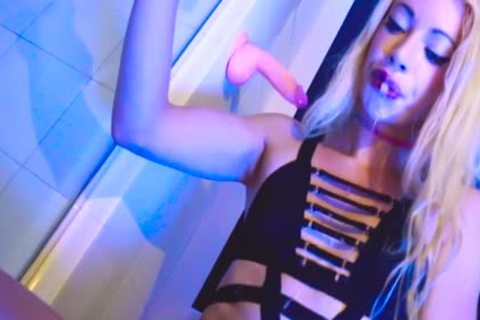 TS Gloryhole fantasy - Sasha De Sade Sissy Bimbo skank engulfing & Gagging BBC