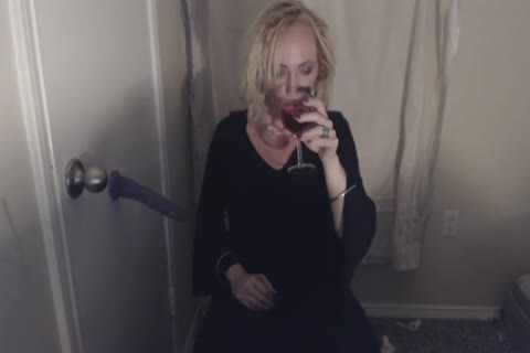 Goth ladyboy Smokes And Pleasures Herself.