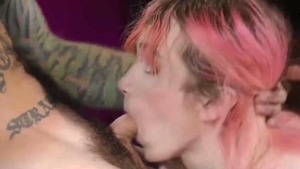 Tattooed man throats And unprotected bonks tranny Stepsister