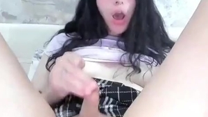 nice-looking Russian Trans beauty With Tattoos Strokes Her tiny shlong On cam