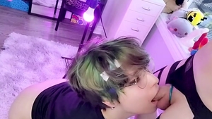 lewd Femboy Sucks A Flacid Piece Of dick