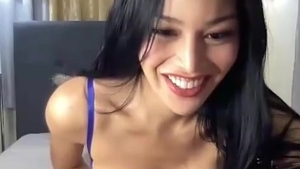 large melons oriental ladyboy Masturbates On webcam