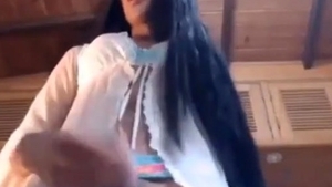 nice-looking sheboy latin chick Strokes Her Shecock