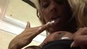 naughty tranny wanking her penis